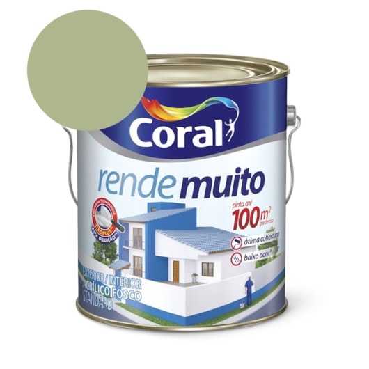 Tinta Acrílica Standard Fosco Rende Muito Verde Kiwi 3,2l Coral - Imagem principal - 700d2505-89b6-42d3-95c6-1e3c4c587d75