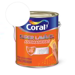 Tinta Acrílica Super Lavável Eggshell Branco Coral 3,6L