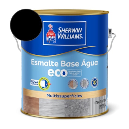 Tinta Esmalte Acetinado Eco Preto Sherwin Williams 3,6L