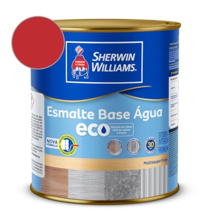 Tinta Esmalte Alto Brilho Eco Vermelho Sherwin Williams 0,9L