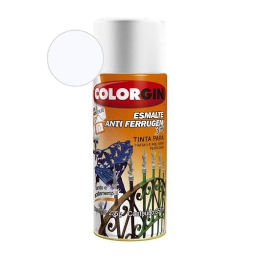 Tinta Esmalte Anti Ferrugem Colorgin Branco 235g - Imagem principal - 1e158a56-f015-42a8-9eec-72abba374c2f