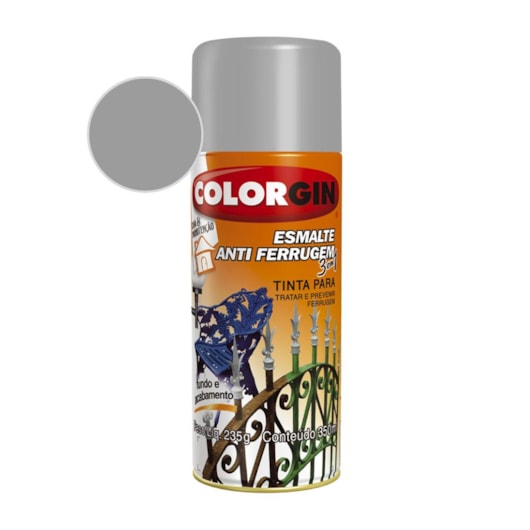 Tinta Esmalte Anti Ferrugem Colorgin Platina 235g - Imagem principal - 801a22a7-8d64-4cf3-bdb0-f33fa188a836