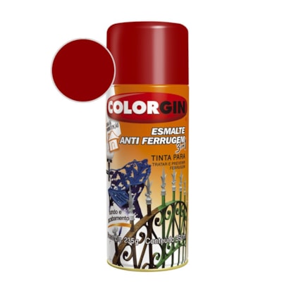 Tinta Esmalte Anti Ferrugem Colorgin Vermelho Intenso  235g