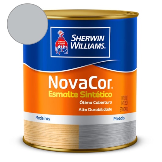 Tinta Esmalte Sintético Alto Brilho NovaCor Alumínio Sherwin Williams 0,9L - Imagem principal - 5611e4ad-d67c-46e9-a8d2-d81576b1b222
