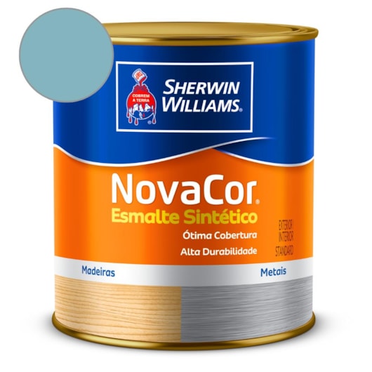 Tinta Esmalte Sintético Alto Brilho NovaCor Azul Celeste Sherwin Williams 0,9L - Imagem principal - 45d0dc80-08b9-4b75-a837-d3b8f3e281da