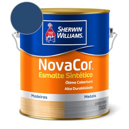 Tinta Esmalte Sintético Alto Brilho NovaCor Azul Del Rey Sherwin Williams 3,6L