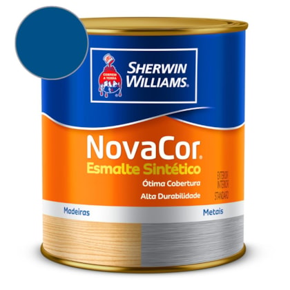 Tinta Esmalte Sintético Alto Brilho NovaCor Azul Franca Sherwin Williams 0,9L