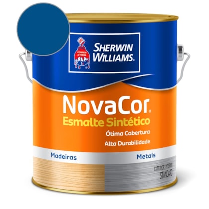 Tinta Esmalte Sintético Alto Brilho NovaCor Azul Franca Sherwin Williams 3,6L