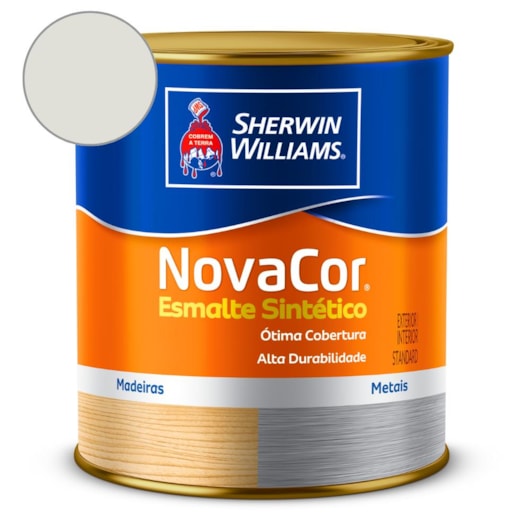 Tinta Esmalte Sintético Alto Brilho NovaCor Branco Gelo Acetinado Sherwin Williams 0,9L - Imagem principal - 0aa090fa-e8b7-4117-972f-0d0d915c5e8f