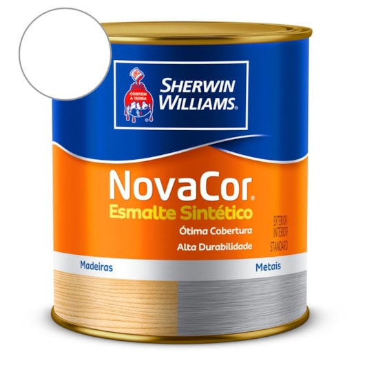 Tinta Esmalte Sintético Alto Brilho NovaCor Branco Sherwin Williams 0,9L - Imagem principal - 418fdcf0-1065-445d-acd1-d1d01e69b636
