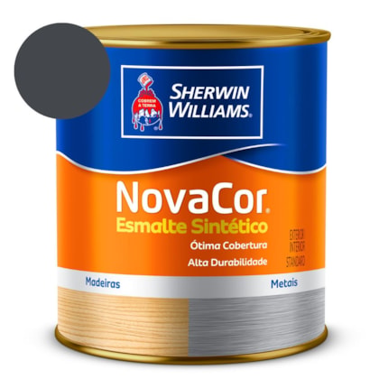 Tinta Esmalte Sintético Alto Brilho NovaCor Cinza Escuro Sherwin Williams 3,6L