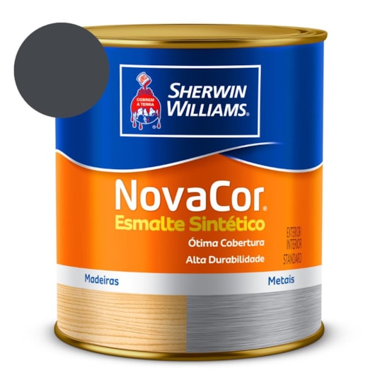 Tinta Esmalte Sintético Alto Brilho NovaCor Cinza Escuro Sherwin Williams 3,6L - Imagem principal - e97ffccc-7c1d-404d-bbd5-915c2905cf60