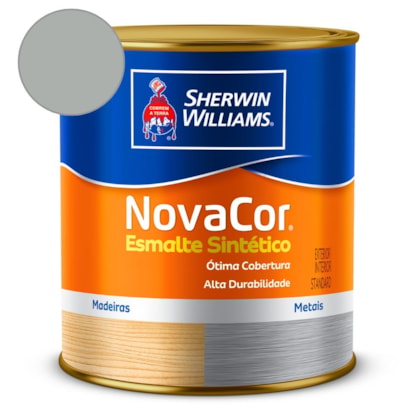 Tinta Esmalte Sintético Alto Brilho NovaCor Platina Sherwin Williams 0,9L