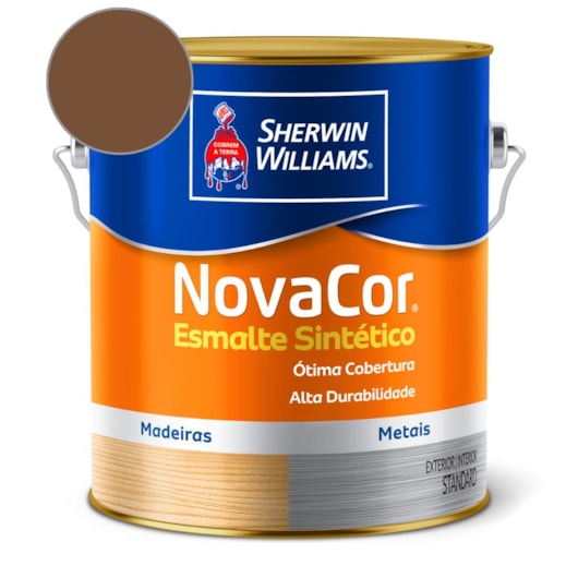 Tinta Esmalte Sintético Alto Brilho NovaCor Tabaco Sherwin Williams 3,6L - Imagem principal - ff5d753a-dea3-4acf-875e-d6d423b00623