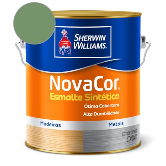 Tinta Esmalte Sintético Alto Brilho NovaCor Verde Palmeira Sherwin Williams 3,6L - Imagem principal - bfb9f23b-7634-4b8d-aea0-57b7527cd033