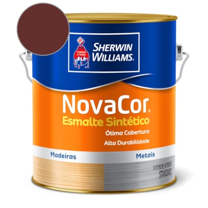 Tinta Esmalte Sintético Alto Brilho NovaCor Vermelho Chassi Sherwin Williams 3,6L