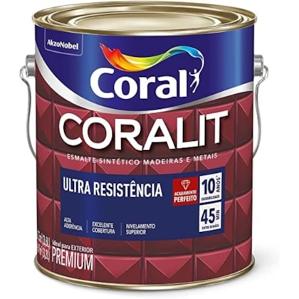 Tinta Esmalte Sintético Coralit Ultra Resistencia Alto Brilho Marrom Coral 3,6L