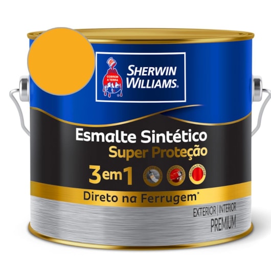 Tinta Esmalte Super Proteção Amarelo Ouro Brilhante Sherwin Williams 2,4L - Imagem principal - 4a957934-e191-49bb-88c6-593378b19451
