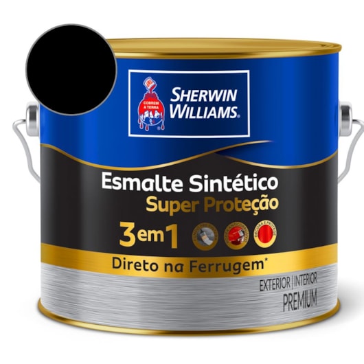 Tinta Esmalte Super Protetor Preto Brilhante Sherwin Williams 0,9L - Imagem principal - 3a0d2b60-01b3-4ac7-8a45-8df1c78d6e2d