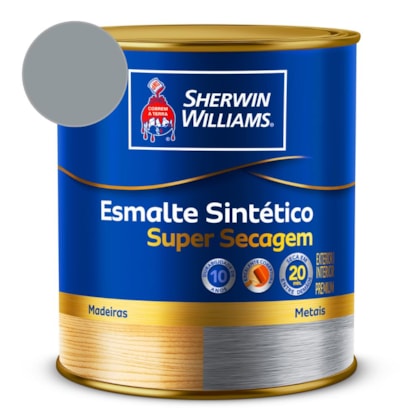 Tinta Esmalte Super Secagem Alto Brilho Cinza Médio Sherwin Williams 0,9L