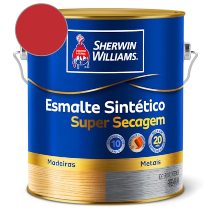 Tinta Esmalte Super Secagem Alto Brilho Vermelho  Sherwin Williams 3,6L