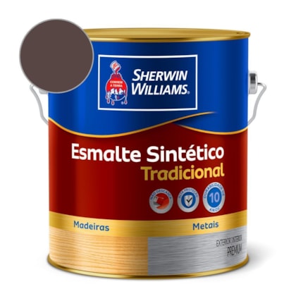 Tinta Esmalte Tradicional Acetinado Marrom Barroco Sherwin Williams 3,6L