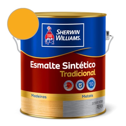 Tinta Esmalte Tradicional Alto Brilho Amarelo Ouro Sherwin Williams 0,9L