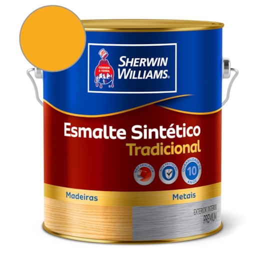 Tinta Esmalte Tradicional Alto Brilho Amarelo Ouro Sherwin Williams 3,6L - Imagem principal - 19cd3a79-e1f9-4811-a19d-37457b6c9d0b