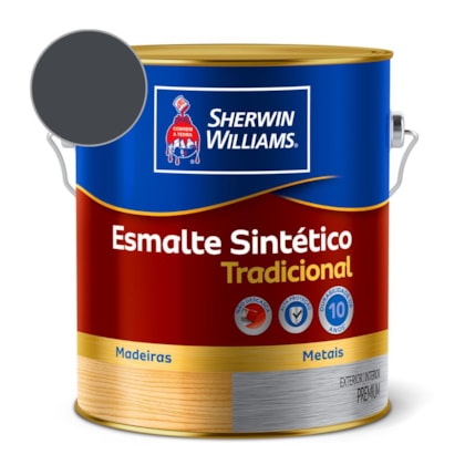 Tinta Esmalte Tradicional Alto Brilho Cinza Escuro Sherwin Williams 0,9L