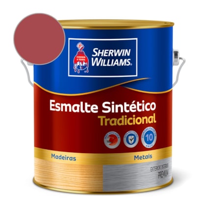Tinta Esmalte Tradicional Alto Brilho Vermelho Sherwin Williams 0,9L