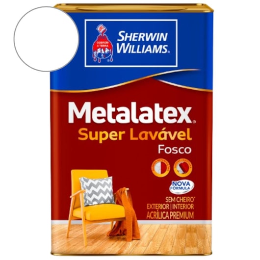 Tinta Metalatex Acrílica Fosca Branco Sherwin Williams 18L - Imagem principal - a3fde0fc-0030-4289-b2f1-79380cd616dc