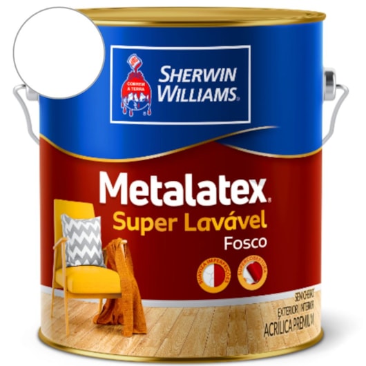 Tinta Metalatex Acrílica Fosca Branco Sherwin Williams 3,6L - Imagem principal - 73abbe7c-7c63-49c9-bc1b-8e0b3ea0d864