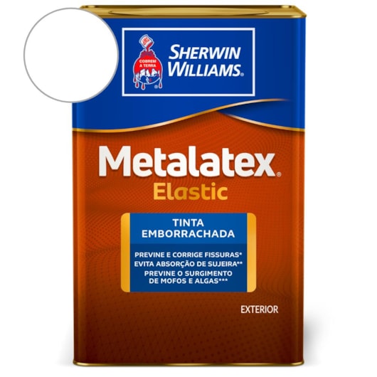 Tinta Metalatex Elastic Fosco Branco Sherwin Williams 18L - Imagem principal - 7a639ba6-3acb-46f2-a261-bd1cd7bfda4b