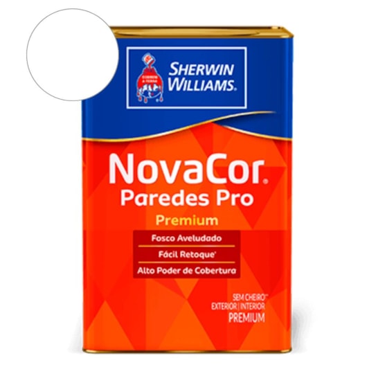 Tinta NovaCor Para Paredes Pro Fosco Branco Sherwin Williams 18L - Imagem principal - c13e2b1d-db67-476a-ba98-3a4a2d0f05a7