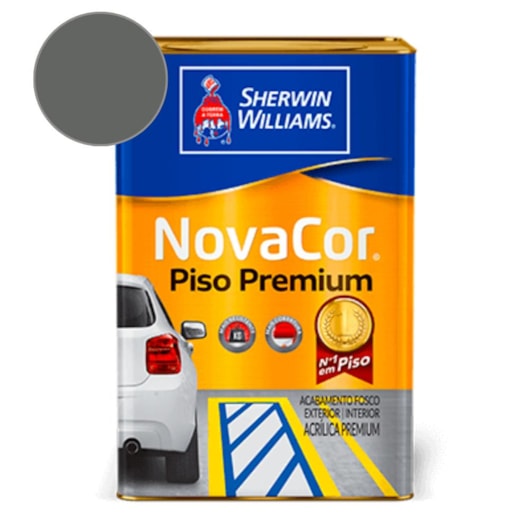 Tinta NovaCor Para Piso Premium Cinza Chumbo Sherwin Williams 18L - Imagem principal - 0558a560-6a01-4cec-b635-971f187af953