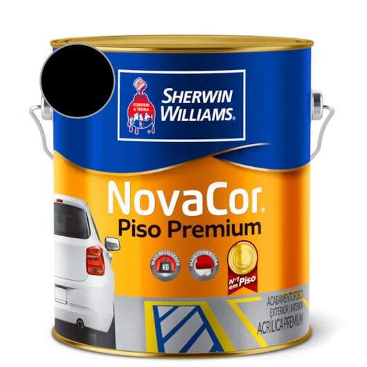 Tinta NovaCor Para Piso Premium Preto Sherwin Williams 0,9L - Imagem principal - d85a3cd8-2d17-47cd-898b-b51d8142616c