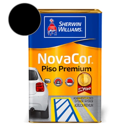 Tinta NovaCor Para Piso Premium Preto Sherwin Williams 18L - Imagem principal - 81d70d7b-b19c-44d1-b378-f7ab450bda24