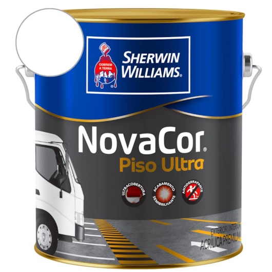 Tinta NovaCor Para Piso Ultra Branco Sherwin Williams 3,6L - Imagem principal - 917862a7-95c3-40c3-80c8-f54b2c74ec85