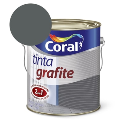 Tinta Para Metal Tinta Grafite Fosco Cinza Escuro 3.6l Coral