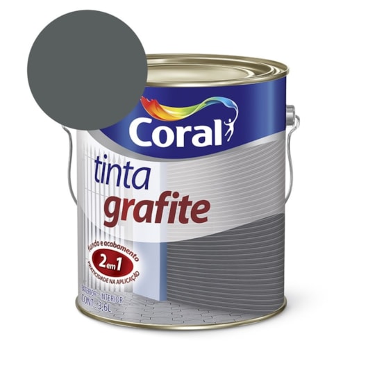 Tinta Para Metal Tinta Grafite Fosco Cinza Escuro 3.6l Coral - Imagem principal - 3c6ac0b9-1b72-4241-9841-5dc88a775b37