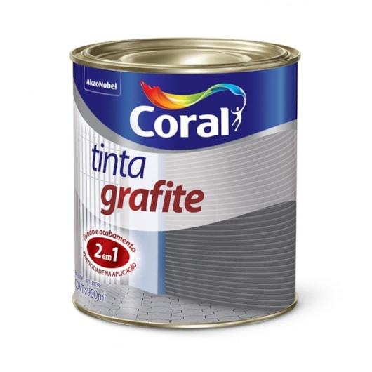 Tinta Para Metal Tinta Grafite Fosco Cinza Escuro 900ml Coral - Imagem principal - 283158f5-f64b-4f50-aa72-cf671219199a