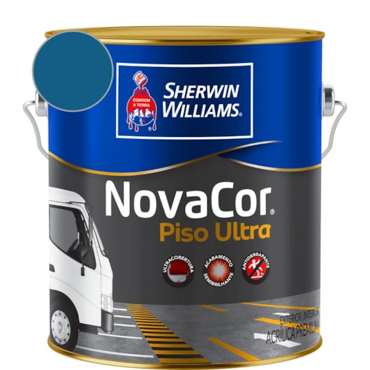 Tinta Para Piso Ultra NovaCor Azul Sherwin Williams 3,6L - Imagem principal - 22a44888-affb-417e-b06b-0dd0131af8a7