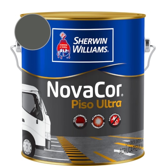 Tinta Para Piso Ultra NovaCor Cinza Chumbo Sherwin Williams 3,6L - Imagem principal - 675b419d-f6d7-4c48-a78b-ba3f338a12ae
