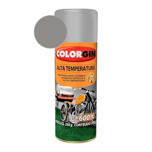 Tinta Spray Alta Temperatura Aluminio Colorgin 250g - Imagem principal - 185f01a2-e803-41ad-a17c-032920571397