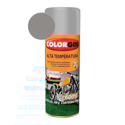 Tinta Spray Alta Temperatura Aluminio Colorgin 250g