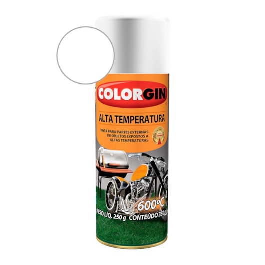 Tinta Spray Alta Temperatura Branco Colorgin 250g - Imagem principal - dd27ccee-b101-4583-baa6-797b433e023e