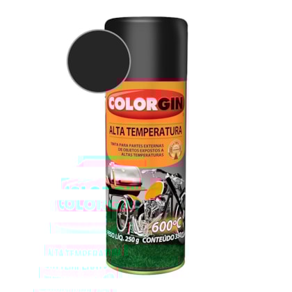 Tinta Spray Alta Temperatura Preto Colorgin  250g