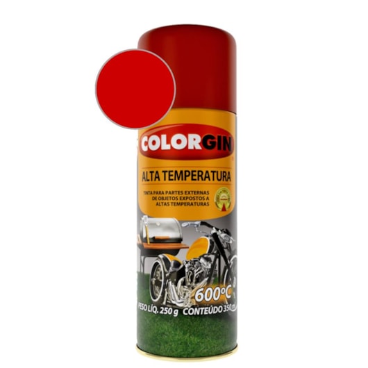 Tinta Spray Alta Temperatura Vermelho Colorgin  250g - Imagem principal - 51197d1f-1bdc-4448-9c01-a319b242eef1