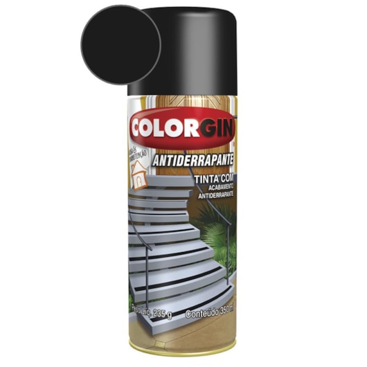 Tinta Spray Antiderrapante Preto Colorgin 235g - Imagem principal - 1165fca0-f39f-4c7d-a714-43c0e095d269