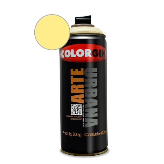 Tinta Spray Arte Urbana Amarelo Baunilha Colorgin 350g - Imagem principal - 70601446-85f8-4eec-97da-a06de85bdc26